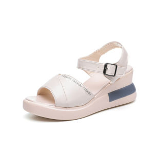[Free Shipping] WomenS New Spring And Summer Korean-Style Platform Sandals With Thick Soles Open-Toe Design And Buckle Straps
