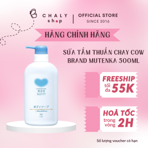 Sữa tắm thuần chay cho da nhạy cảm và mẹ bầu Cow Brand Mutenka 500ml Nhật Bản