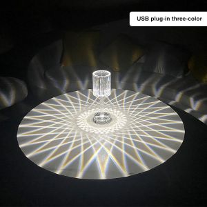 โคมไฟคริสตัลตั้งโต๊ะหลอดสัมผัส16สีโคมไฟข้างเตียงแบบชาร์จไฟได้ไฟกลางคืน LED ประดับเพชรอุปกรณ์ให้แสงสว่างตกแต่งบ้านอะคริลิค