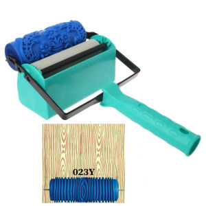 5 inch cao su mềm dập nổi vân gỗ hạt khuôn mẫu con lăn khuôn mẫu máy sơn tường công cụ con lăn cao su Bộ dụng cụ cọ 3D mô hình Hình nền trang trí phòng ở máy sơn