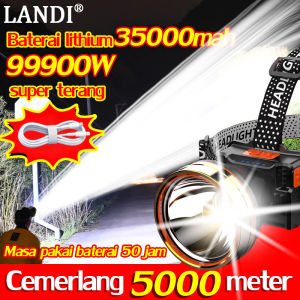 Senter Cas Super Terang Kepala Anti Air Jarak Jauh Tahan 30 Jam Super LED Baterai Lithium Super Terang Cahaya Putih dan Kuning Paling Terang Senter Tahan Air Terang Jarak Jauh Senter Kepala Super Terang Led Jarak Jauh Tahan Air