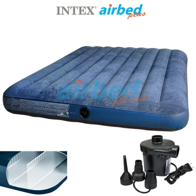 Intex ที่นอนเป่าลม ดูรา-บีม 5 ฟุต (ควีน) 1.52x2.03x0.25 ม. สีเขียวมิดไนท์ รุ่น 64734 + ที่สูบลมไฟฟ้า