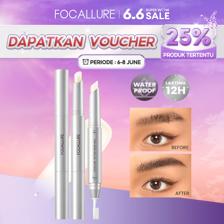 FOCALLURE Setting Eyebrow Wax Browcara Lasting Waterproof 2-in-1 Built-in Brush #Pro-set