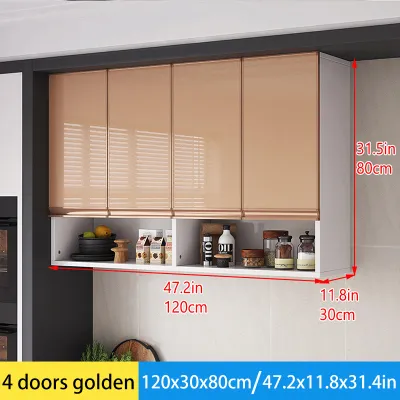 Wooden kitchen cabinets for storing seasonings wall mounted cabinets kitchen balconies tempered glass doors