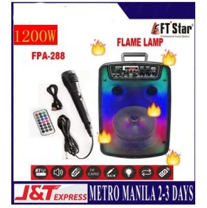 FTstar FPA-288 8inch Karaoke Wireless speaker Trolley speaker with MIC Hi-Fi Portable BT