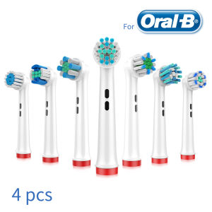 หัวแปรงสีฟันสำหรับแปรงสีฟันไฟฟ้า Oral B ทุกรุ่น 1 กล่อง มี 4 ชิ้น หัวแปรงไฟฟ้าแทนที่ รองรับหัวแปรง for Oral B brun