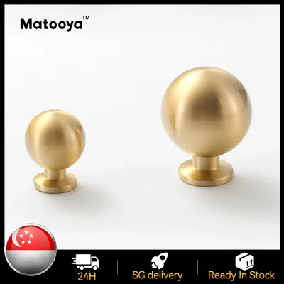 Brass Single Hole Ball Handles Pure Copper Gold Drawer knobs kitchen Cabinet Door Knobs Wardrobe Dresser door pulls Nordic Furniture Handle