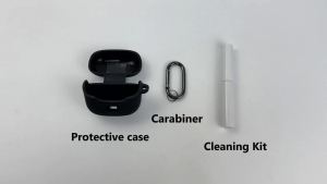 Case for Tune Buds 2 Compatible with Earbuds Tune Buds 2 Charging Case - Soft Silicone Cover with Carabiner & Cleaning Kit ont LED Visible (White)