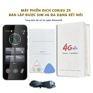 Máy Phiên dịch 2 chiều CORISU 4G Z9 MỚI (Tặng tai nghe) Bản nâng cấp Chat-GPT Dịch Không Cần Mạng 24 ngôn ngữ Ghi âm Chụp Ảnh Siêu Nét