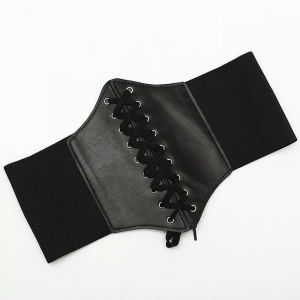 BUY 1 TAKE 1 Women Waist Trainer Corset Belt Wide PU Leather Lace Up Body Shaper Slimming Waist Cincher Gothic Waistband