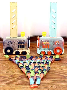 80/200PCS Automatic Domino Blocks Set Elecric Train Train Domino for Toppling Kids Game Educational Toy Building