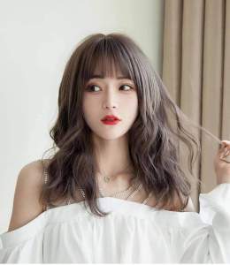 [ tặng kèm lưới và lược hàng loại 1 ] tóc giả nữ nguyên đầu xoăn  ngắn tóc giả xoăn sóng tóc xù mì tóc giả bộ cả đầu mái thưa Hàn Quốc