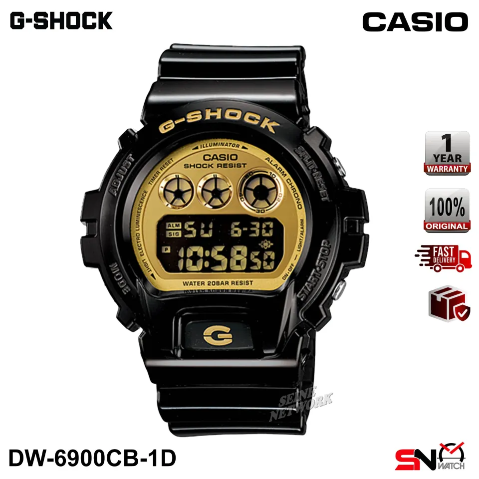 Casio G Shock DW 6900CB Black Gold Color Digital Resin Band Men Sports Watch Jam Tangan Lelaki Lazada