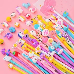Combo 20 Bút Viết Gel Nước Mực Tím Hình Thú Cute Dễ Thương Kèm Túi Đựng - Bút Mực Nước Đầu Thú Mix Nhiều Màu