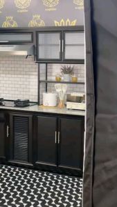 *สวย*ชุดตู้ครัวสำเร็จรูป พร้อมเตาฝัง + เครื่องดูดควัน ขนาด 1.80 ม. อลูมิเนียมเกรดA ท็อปแกรนิต ตู้ครัว ตู้ครัวสำเร็จรูป - Lazada