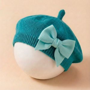 EASYEAH Solid Color Baby Beret Hat Soft Spring Hair Accessories Beanie Caps  Knitted Painters Hat for Newborn Baby 1-3 years