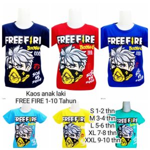 Kaos Anak Laki FREE FIRE BOOYAAH//usia 1-12 tahun