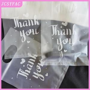 JCSYFAC 100Pcs Mini Thank you Plastic Gift Bags Wedding Candy Bags Shopping Carrier Bags