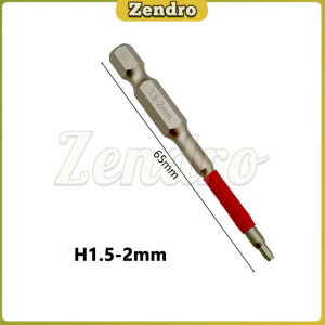 Zendro Hex Screwdriver Bit Hex Bit 65mm Long Magnetic Driver Bit H1.5/H2/H2.5/H3/H4/H5/H6