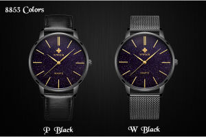 WWOOR นาฬิกาสำหรับผู้ชายแฟชั่นแบรนด์สายหนังสีดำแสงอนาล็อกควอตซ์สาเหตุเดิมนาฬิกาข้อมือกันน้ำ