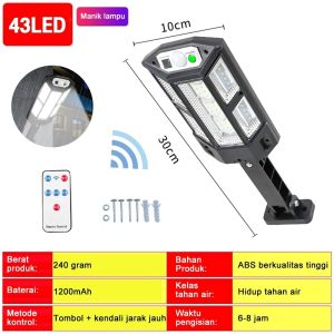 lampu jalan tenaga matahari Lampu Jalan LED Solar Light Outdoor Sensor Gerak Waterproof Surya Lampu