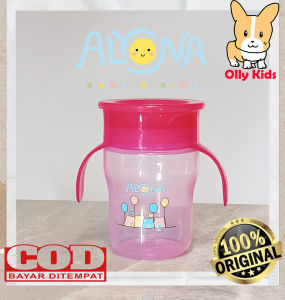 OLLYKIDS ALYONA AL-024 TRAINING CUP PREMIUM 240ML/ 8oz SIPPER CUP 360° GELAS ANAK BELAJAR MINUM DENGAN PEGANGAN ANTI TUMPAH