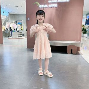 5-13 Years Old Little Girl Doll Collar Short Sleeve Dress Princess Dress Girl Chiffon Summer Dress