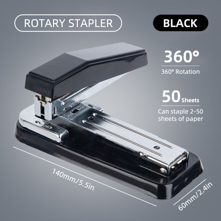 360 Rotatable Heavy Duty Stapler Use 24/6 Staples Effortless Long