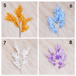 Buket Papan Daun Maple Warna-warni Dekoratif 3 Cabang untuk Dekorasi Malam