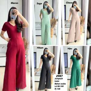 A&B/Import/terbaru/Jumpsuit 2987/korean/js kulot/playsuit/jumpsuit scuba realpict fit to L