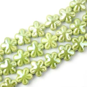 RONALDF 10pcs Ceramic Five-petaled Flower Bead Fresh Color Handmade Craft Jewelry Making Material Personality Necklace Earrings Ceramic Spacer Loose Beads Student