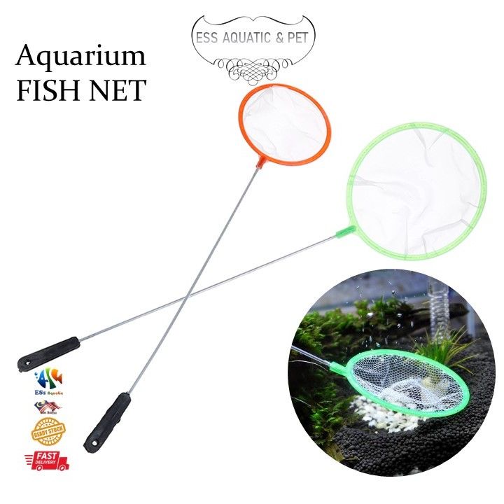 Aquarium Small Fish Net Scoop, Hand fish net, Fishing net (Small, Medium,  Large), Sauk tangan Ikan kecil, Jaring tangan, Jala Tangan 水族手提渔网 Random  Color