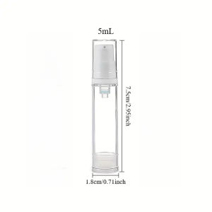 Airless Pump Vacuum Bottle Refillable Portable Plastic Lotion Bottle 5 Sizes for Toiletries Storage