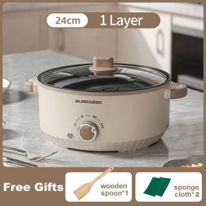 [COD]5L Electric Cooker Large Capaicty Multi-function Cooker 28CM Hot Pot With Steamer Non stick Pot 1000W Electric Frying pan
