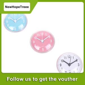 NewHopeTreee นาฬิกาควอทซ์ดูดติดผนังขนาดเล็กกันน้ำกันหมอกสำหรับห้องน้ำห้องครัว