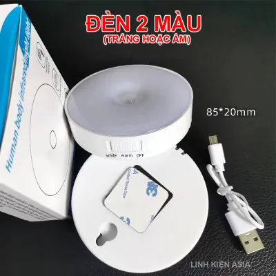 Đèn cảm ứng (ánh sáng + chuyển động) cầu thang đèn phòng ngủ có sẵn dây sạc pin