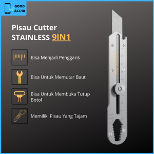 Pisau Cutter Stainless 9IN1 Multifungsi Tahan Karat