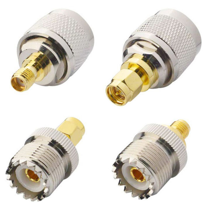 (GDSW) 4 PCS / SET UHF SL16 PL259 SO239 to SMA Male Plug Female Jack RF ...