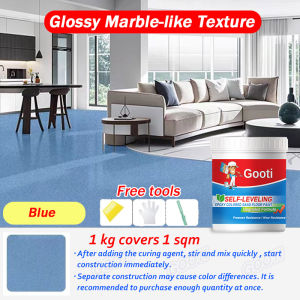 ⚡5KG With Brush⚡GOOTI Epoxy Colored Sand Self-Leveling Cement Floor Paint 8H Hardness Imitating Marble Texture Seamless Tile Effect Epoxy Colored Sand Floor Paint Waterproof Anti Slip And Wear-resistant Resin Paint Floor Paint