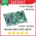 Modul J5019 TP4056 MT3608 Mini UPS Charger Lithium 18650 Step Up Boost. 