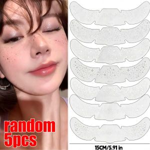 1/10x Silver Hot Stamping Freckle Tattoo Sticker Waterproof Sweatproof Temporary Face Gem Sparkle Star Party Makeup Decal Facial Glitter Patch