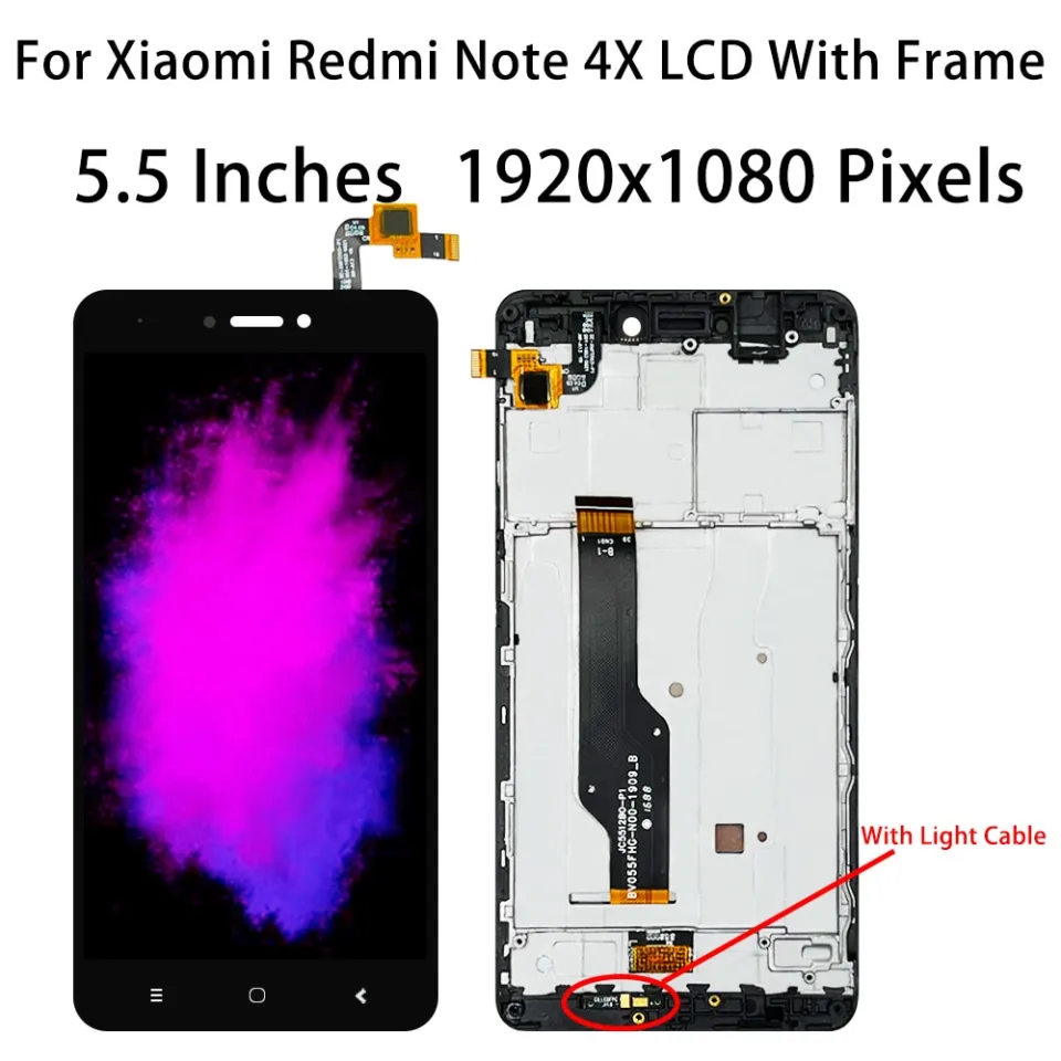 New Original LCD For Xiaomi Redmi Note Global Version Snapdragon 625  Display Touch Screen Digitizer Note 4X With Frame