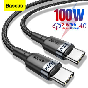 Baseus สายชาร์จ USB C ถึง USB C 100W PD สายชาร์จ 5A Type C สำหรับ MacBook iPad Pro Samsung Galaxy Note10/Note 20/S10 Plus S9/S8 Plus Pixel Xiaomi Switch และอื่นๆ
