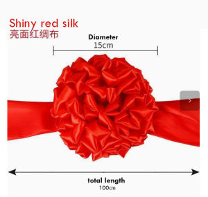 Open ceremony red ribbon New car decoration Wedding ribbon Ribbon cutting event hydrangeas ribbon ball