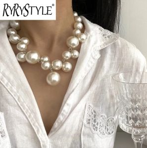 Bead Pearls Necklace Collarbone Chain Womens Elegant Pendant Necklace Bride Jewelry