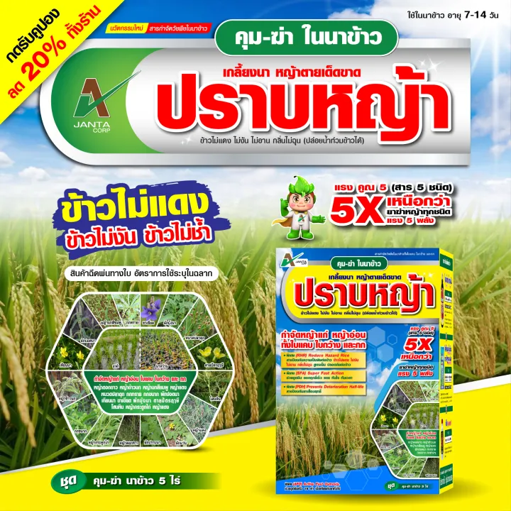 ชุดคุมฆ่าในนาข้าว Ajanta กำจัดหญ้าข้าวนก หญ้าดอกขาว