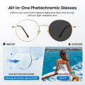 Cyxus Anti Blue Light Photochromic Lens Computer Glasses Blocking Anti Radiation Glasses Stainless Steel Metal Frame Reduce Headache Anti Eye Eyestrain Eyeglasses Unisex 8090. 