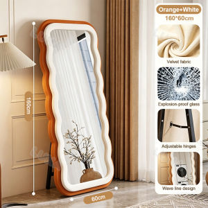 Wave Bicolor Tempered Full-length Mirror With Stand HD Whole Body Mirror Floor-to-ceiling Mirror