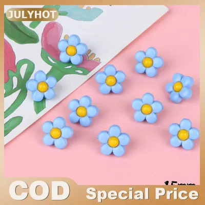 JULYHOT 10pcs 18 15mm trẻ em của áo đầy màu sắc hoa Shank nút cho trẻ em quần áo dễ thương Áo sơ mi áo len trang trí trang trí may phụ kiện