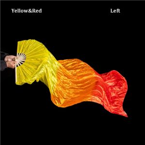 WAPKTY Multicolors Belly Dancing Fan Practice Dancer Tool 1.5m Rayon Silk Fans Sell Gradient Color Long Imitation Fan Dance Accessories